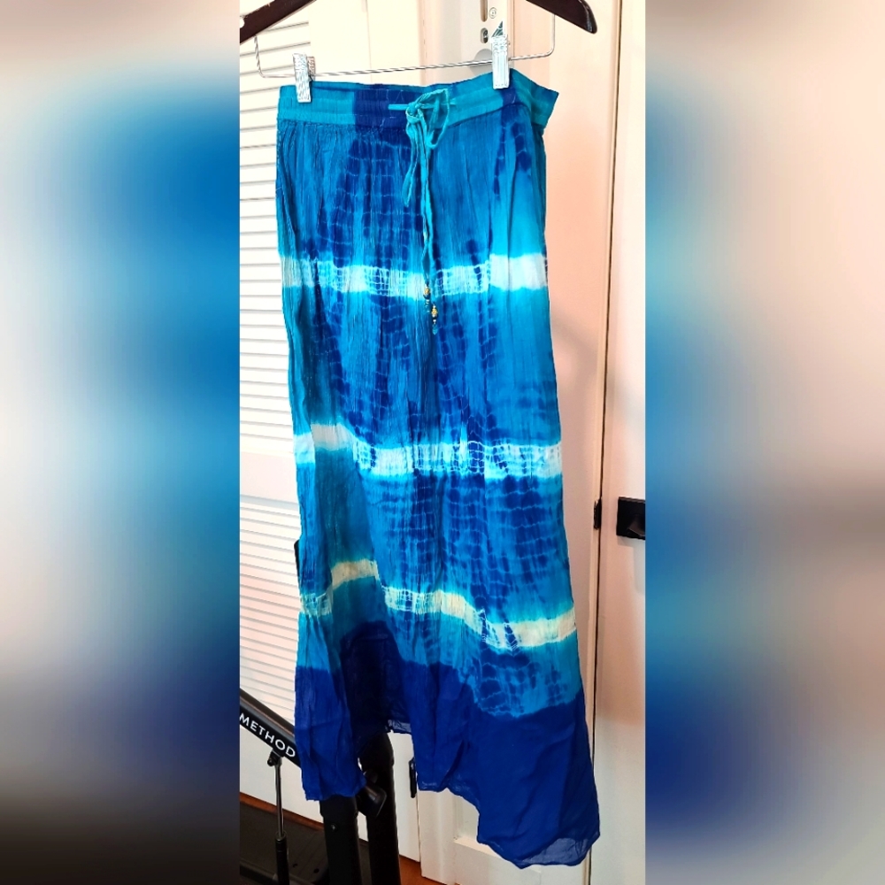 Brave Soul S Blue Cotton Tie-Dye Maxi Skirt - NWOT